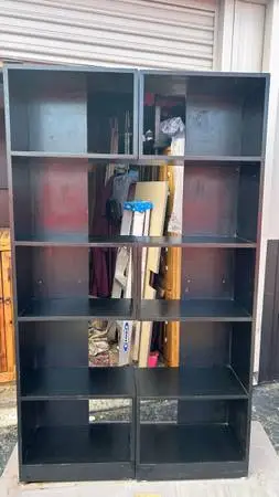 Large wooden bookshelves bookcase storage display shelves black L43”*D12”*H7