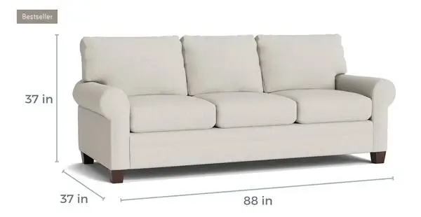 Brand New Custom Bassett Carolina Track Arm Sofa – Moss Green