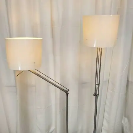 Pair of IKEA Samtid Articulating Floor Lamps Silver