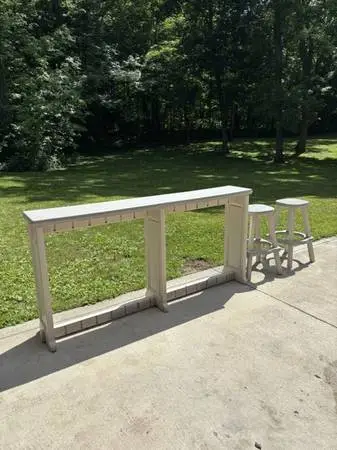Outdoor Bar Table & 2 Matching Bar Stools