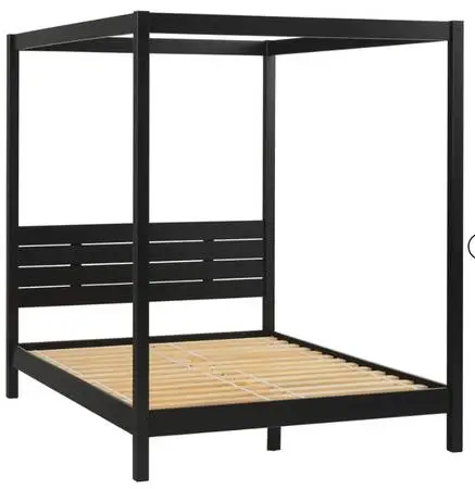 Isla Solid Wood Canopy Black King Size Bed frame Brand New