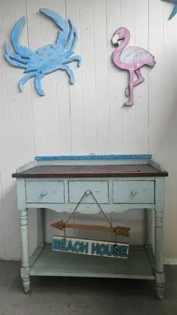 Rustic Shabby Chic / Coastal Entryway Console Table with Drawers