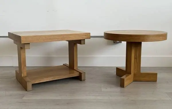 Lane End Table 2 Brutalist Style Oak Side Tables $365 Each