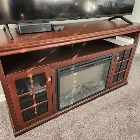 Electric fireplace console