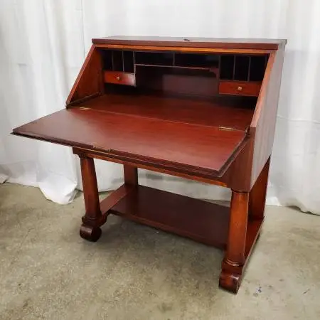 Vintage Federal Revival Mahogany Secretary Desk w/Key