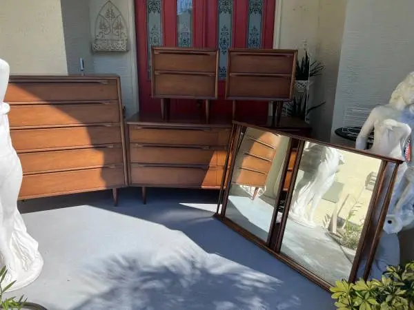 Mid century modern 6 piece bedroom set mcm