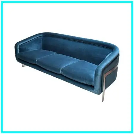 Jonathan Adler Bacharach Velvet Sofa, Peacock Blue
