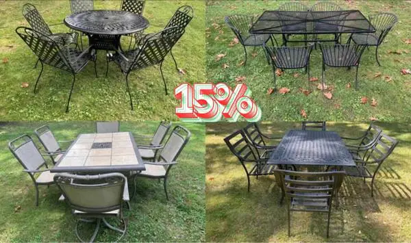 END OF SEASON SALE !!! ALL PATIO SETS 15% OFF HUNDREDS OF SETS