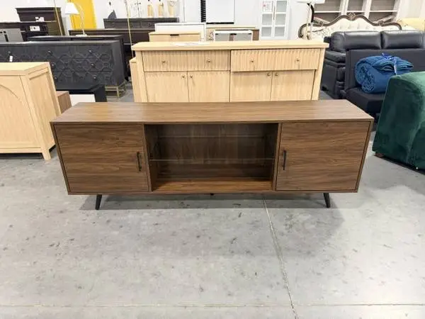 Walker Edison Nora 70 Dark Walnut Tv Console For TVs Up To 85