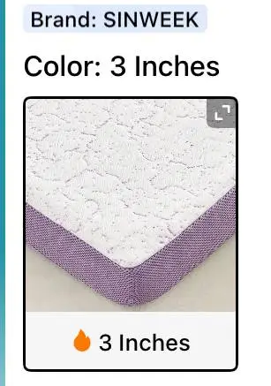 NEW: SINWEEK Brand Mattress Topper : TWIN XL Size. 3 THICK
