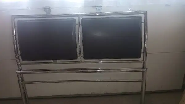 Queen size bed Chrome & Leather Headboard & Foot