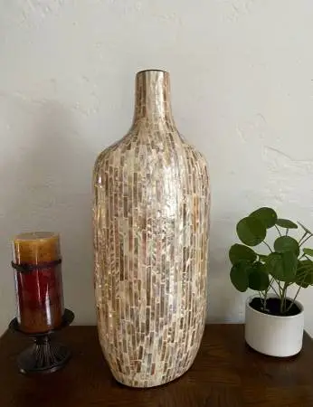 Ceramic Vase With Mother-Of-Pearl Inlay