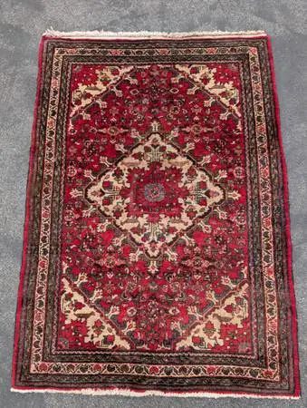 39 by 53 Wool Oriental Rug Vintage Hamadan