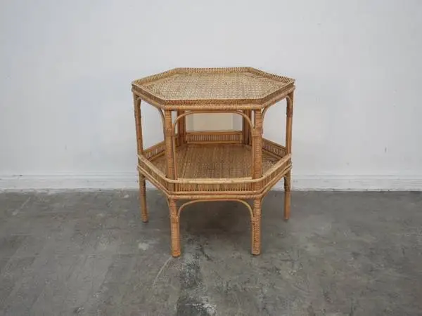 Large Woven Rattan 2-Tier Side Table $349.00 27W x 30 D x 30 H