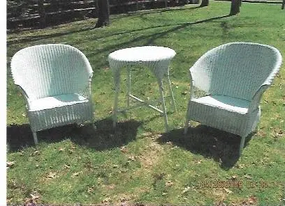 PATIO Furniture Wicker Antique RARE 3 piece Lloyd Loom 1917