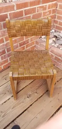 Wood and Leather Chair Brown