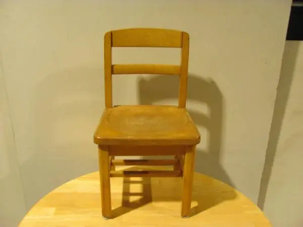 Small vintage child kid toddler size maple wood wooden desk chair