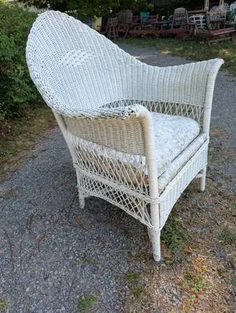 Antique Art Deco Wicker Armchair 1920 porch chair