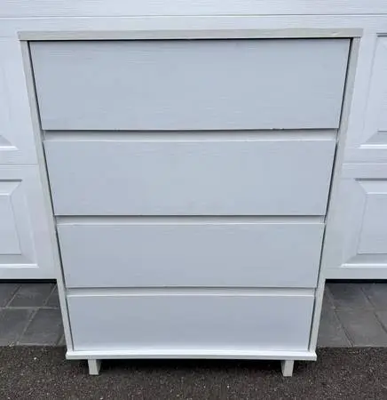 White 4 Drawer Tall Dresser