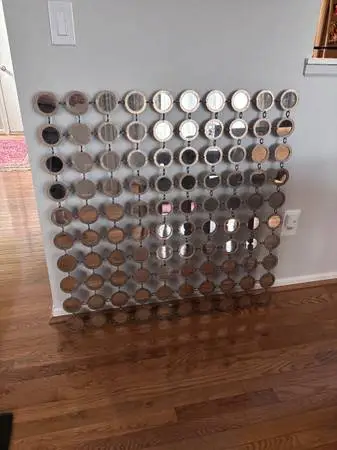 Welded Art/Modern Circle Disk Mirrors - Wall Hanging