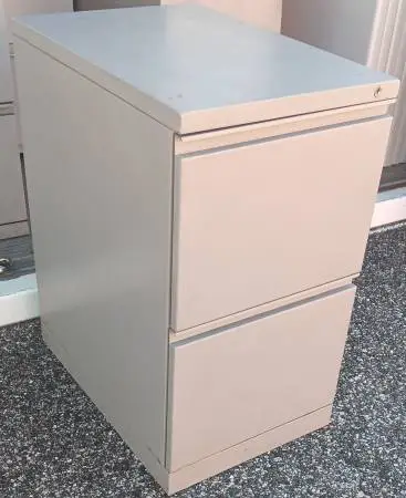 2 Meridian Pedestals,2 Drawer,File Cabinets,Desk Base,Gray,Rails
