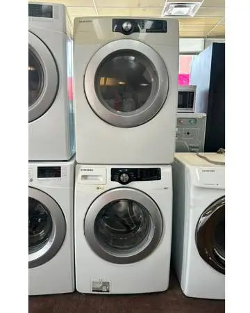 Samsung Stackable Washer and Dryer Set White Finish