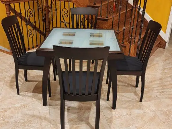 LUXURY, CALLIGARIS DINING ROOM SET - SQUARE EXTENDABLE TABLE+4 CHAIRS