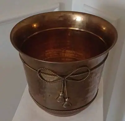 Mid century brass planter 10w x 9 tall