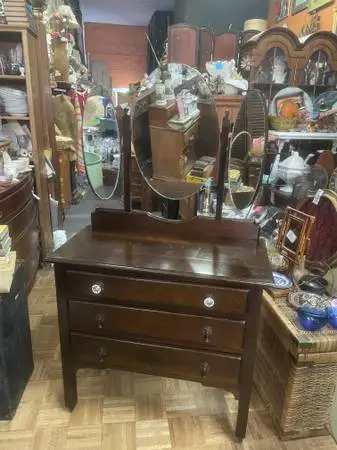 Vintage antique vanity dresser with mirror
