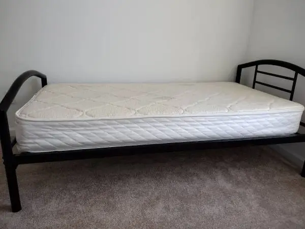 Twin bed frame and mattress