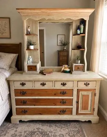 Vintage DRESSER SOLID WOOD REFURBISHED