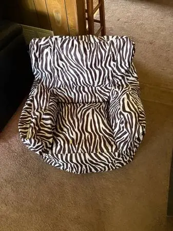 Big Joe SmartMax Duo Bean Bag Zebra Dorm Kids Bedroom Den Chair USA