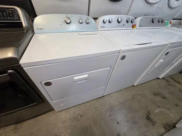 Whirlpool white washer and gas dryer