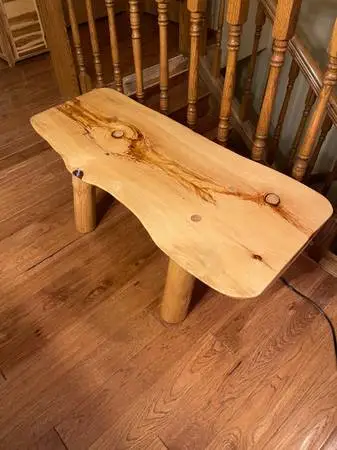 BEAUTIFUL BIRCH LIVE EDGE LOG COFFEE TABLE