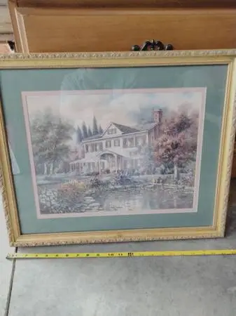 nicely framed and matted picture done in Kincaid style.