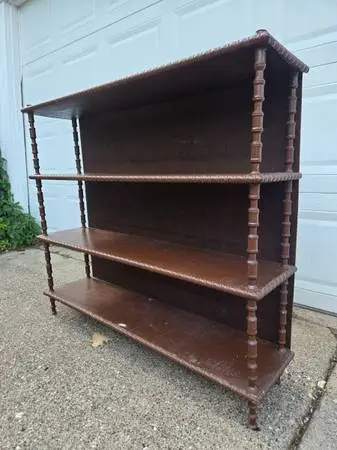 Antique French Victorian Bobbin Shelf