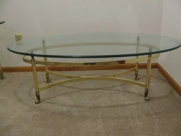 Classic Labarge Brass & Glass Coffee Table & End Table