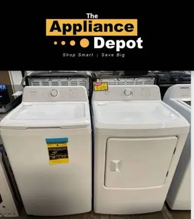 New Frigidaire Top Load Washer & Gas Dryer Set