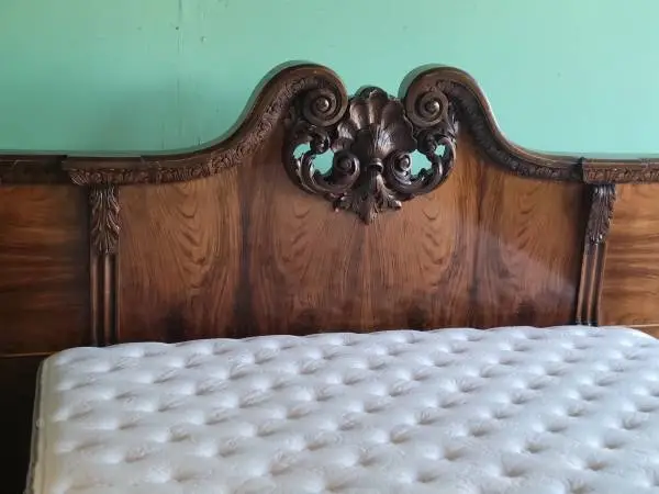 Beautiful Burl Walnut Queen Bed Frame