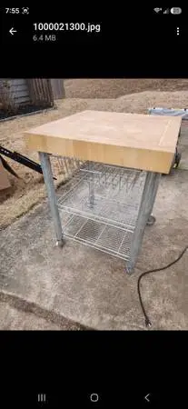ROLLING BUTCHER BLOCK CART
