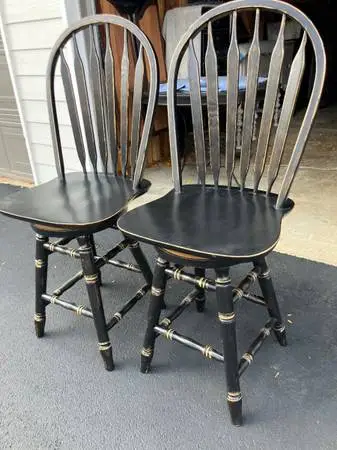 2- Solid Oak Pub Stools $60 each