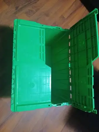50 HEAVY DUTY SHIPPING TOTES/ STORAGE BINS WITH ATTACHED SEALED LIDS