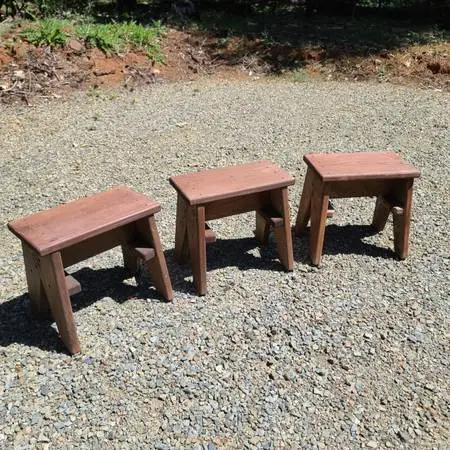 Vintage Wood Stools Made In Oregon!
