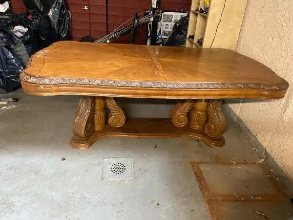 Large wooden dining table