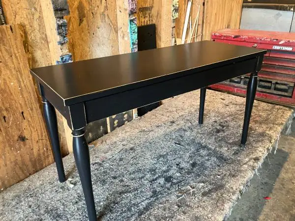 Ornate Black Distressed Piano Bench