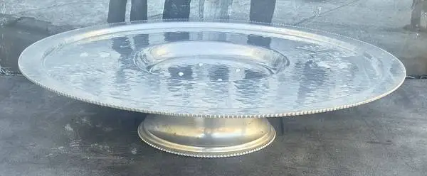 Continental Silver Co Wild Rose Brilliantine 18 Inch Rotating Tray