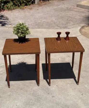 Vintage 1960s Mid Century Modern Nesting Side Tables – Pair Accent End