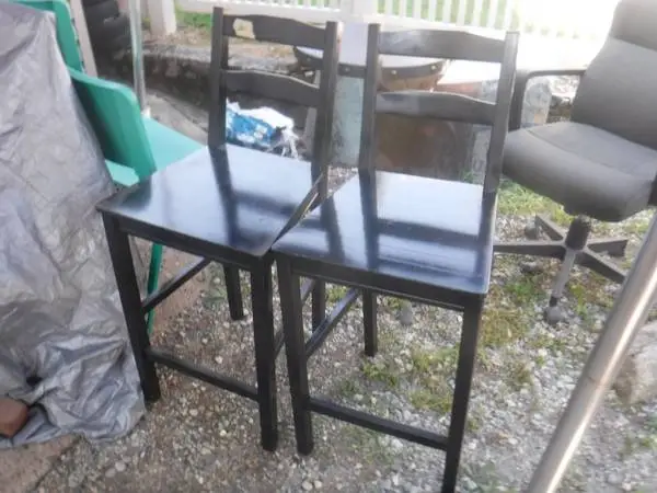 2 Tall IKEA Chairs Seats 25 High. Color Black