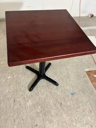 Small coffee/dining table metal pedestal leg