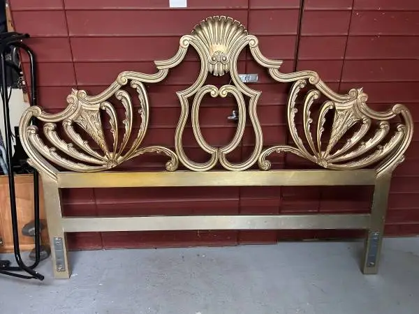 Gold metalic vintage elaborate wooden HEADBOARD king size